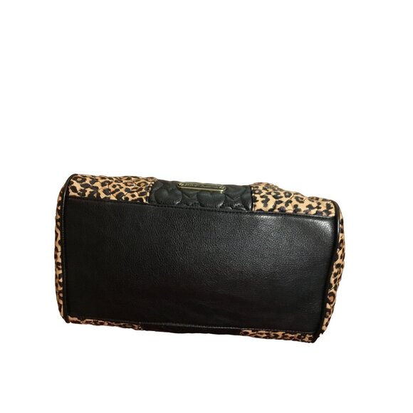Betsey Johnson Leopard Print Handbag With Quilted Black Panel & Chain Straps - Picture 7 of 10